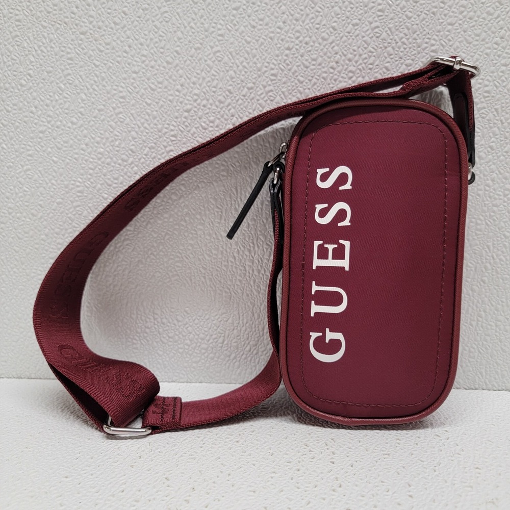 Guess Wallet Mini Burgundy Women Crossbody Purse Phone Holder Approx. 4" x 7"